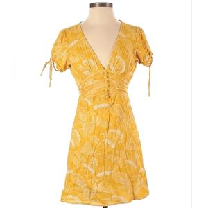 NWT UO Yellow Floral Dress with Button Details - Small